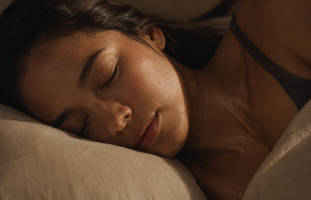A woman waking from night sweats