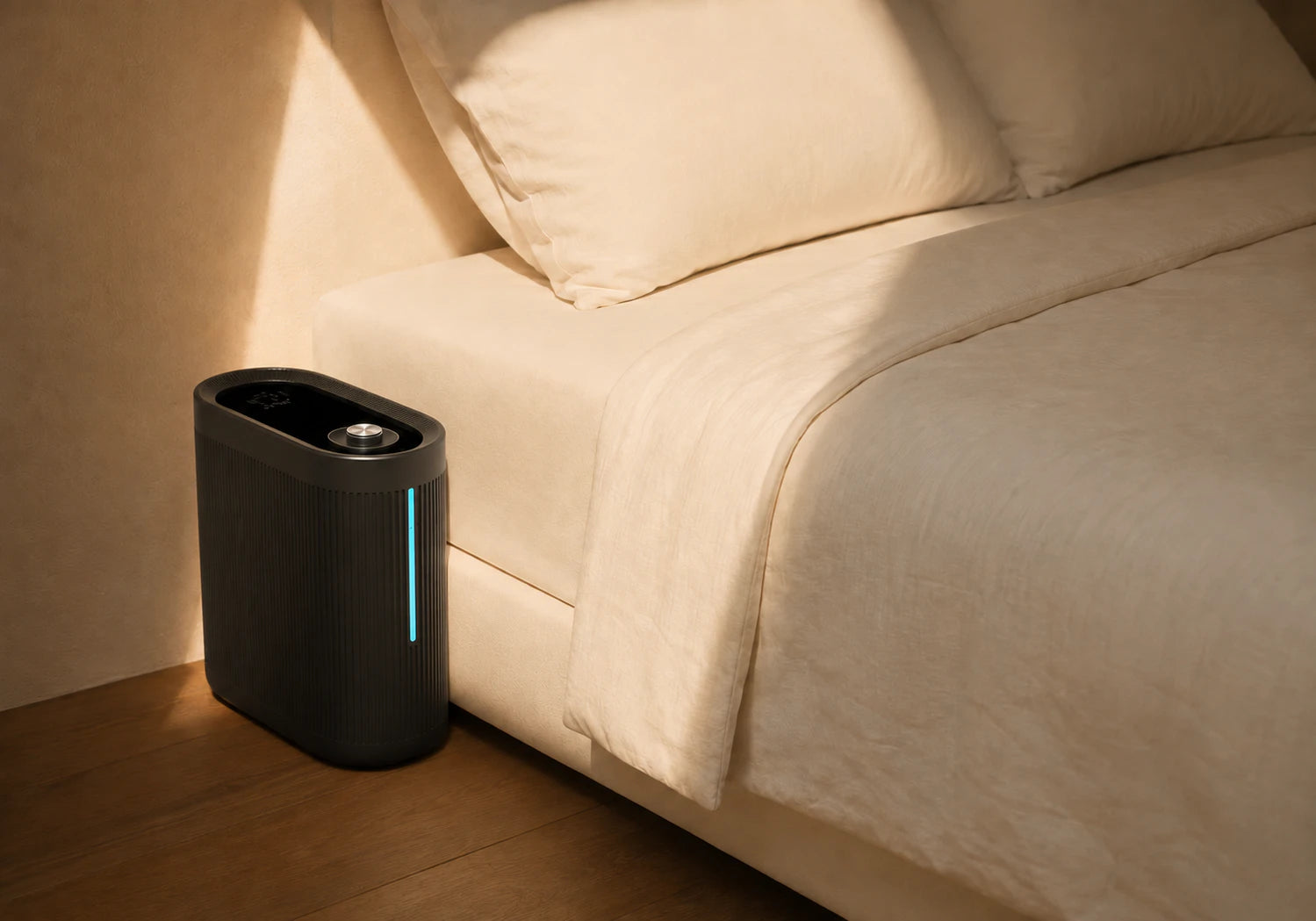 WakeWell Dock beside a bed